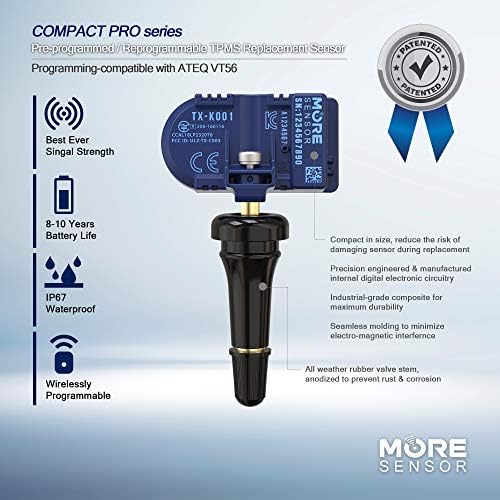Moresensor Series Compact 433MHz TPMS חיישן לחץ צמיג | תואם ל- 2021+ GM Select Models 13593957 13533166